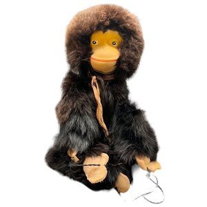 Monkey Puppet Marionette Brown Fur Vintage Toy Gorilla with Strings Japan 8"READ